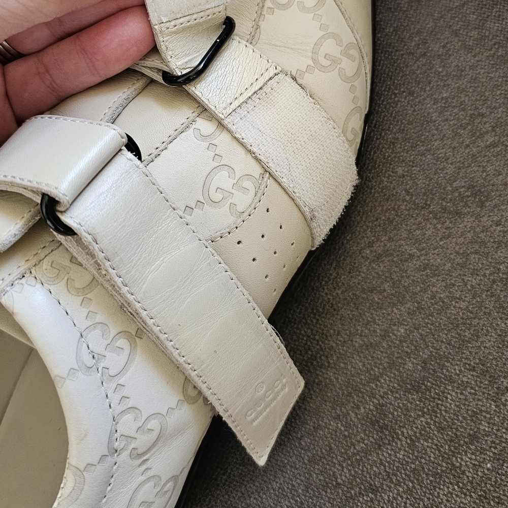 Gucci GG Double Velcro Trainer Sneakers Shoes Size 9 Like New! - Picture 5 of 8